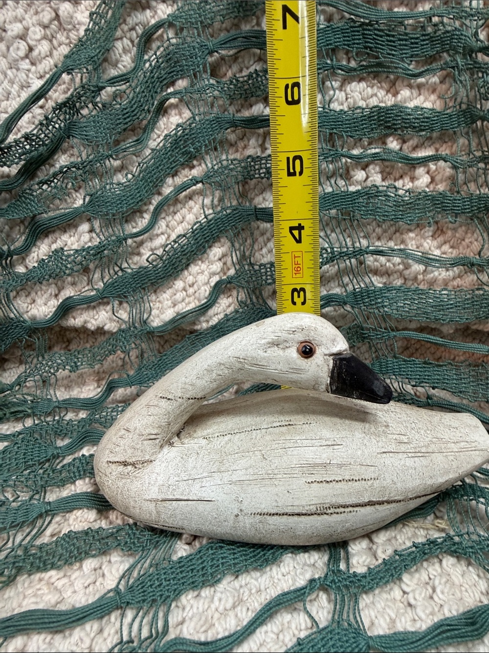 Wooden Swan Figurine Home Wall Decor - White - Picture 6 of 6